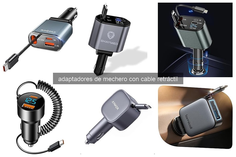 Mejores adaptadores de mechero con cable retráctil para viajes