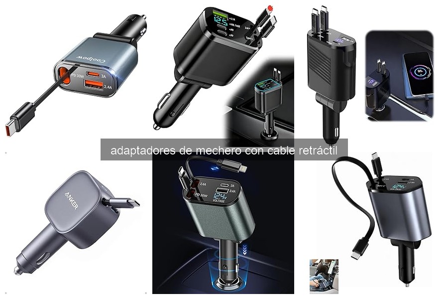 ¿Qué es un adaptador de mechero con cable retráctil?